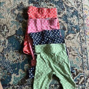 Mini Boden Polka Dot Leggings Set - Green, Pink, Navy, Red